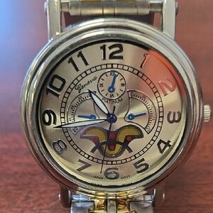 Geneva Platinum  Men's Silver and Gold Watch